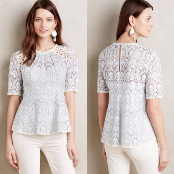 Anthropologie Tops - HD Paris Powder Blue Signa Lace Top